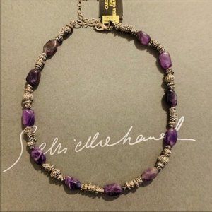 Necklace in Genuine Stone with Silver Stations